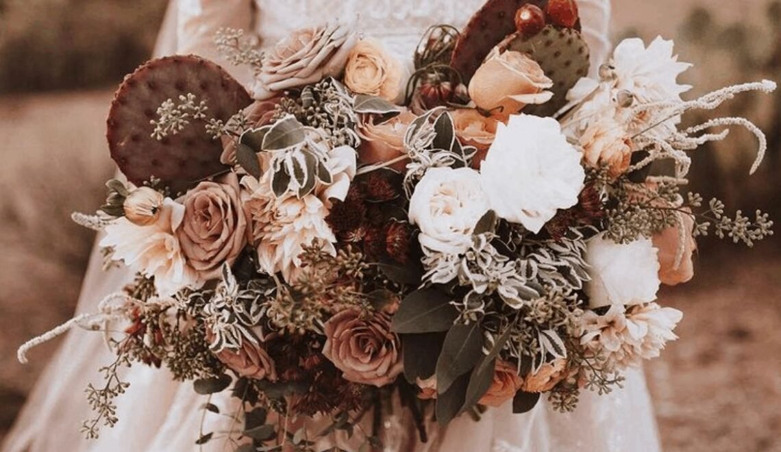 Beautiful Cactus Bouquets for Rustic Bridal Charm