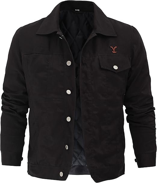 Blingsoul Mens Lightweight Jackets – Black Cotton Trucker Jacket For Men 001