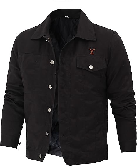 Blingsoul Mens Lightweight Jackets – Black Cotton Trucker Jacket For Men