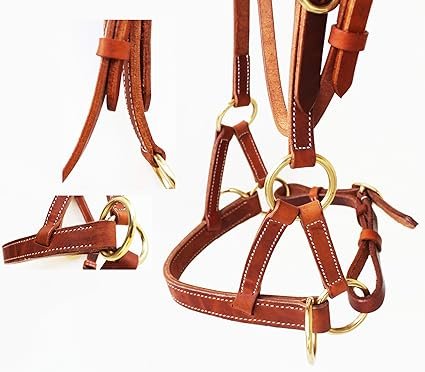 CHALLENGER Horse Western Leather Bitless Training Aide Side Pull Bridle 77RT 002