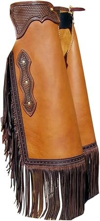 Custom Made Leather Western Chinks Chaps for Men Women Kids Unisex Handmade Basket Stamped Tooled Yoke