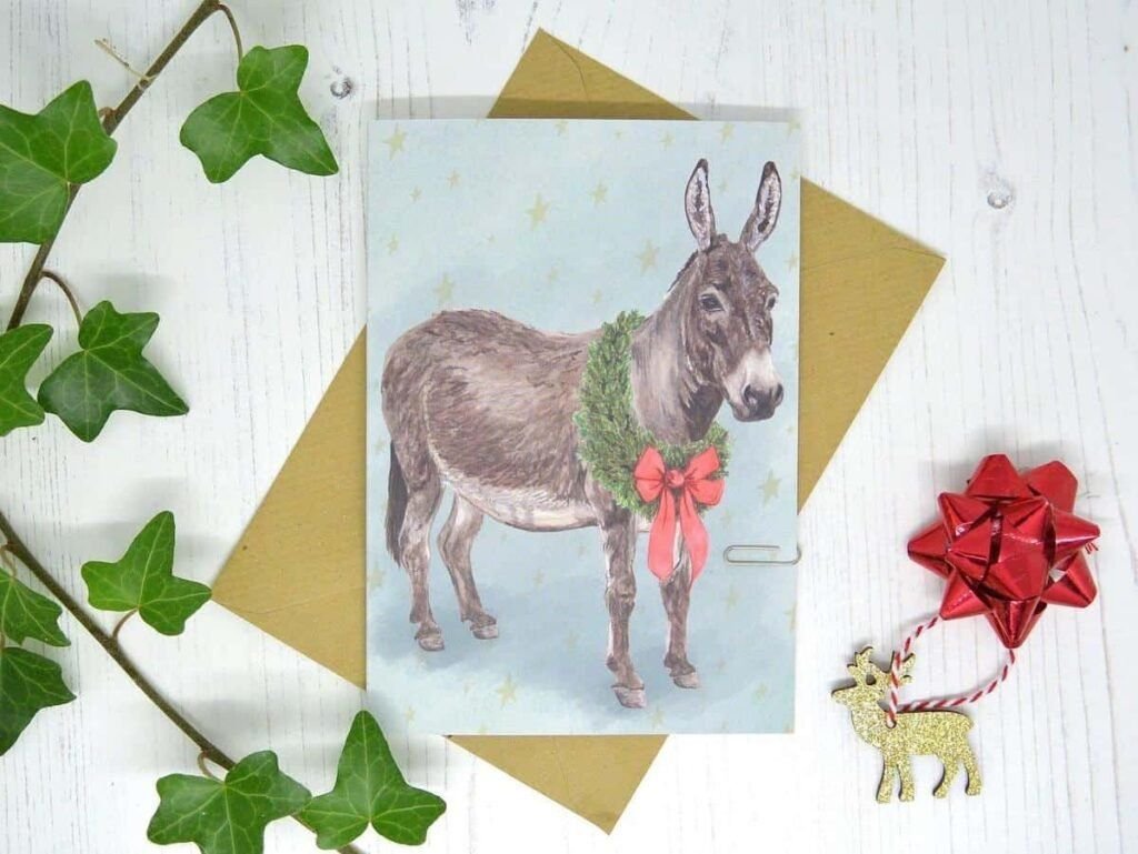 Donkey-Themed Christmas Cards