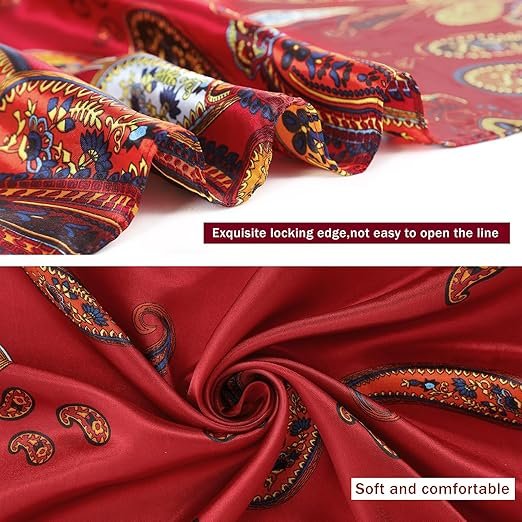 GERINLY Women Wild Rag 35 Inch, Silk Feel Western Scarves, Fashion Cowgirl Neckerchief 002