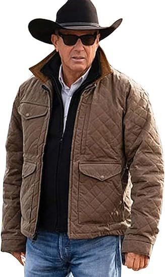 John Dutton Jacket-Rip Wheeler Jacket-Cowboy John Dutton Coat Quilted Jacket Cotton-Kevin Costner Costume Season 68 005