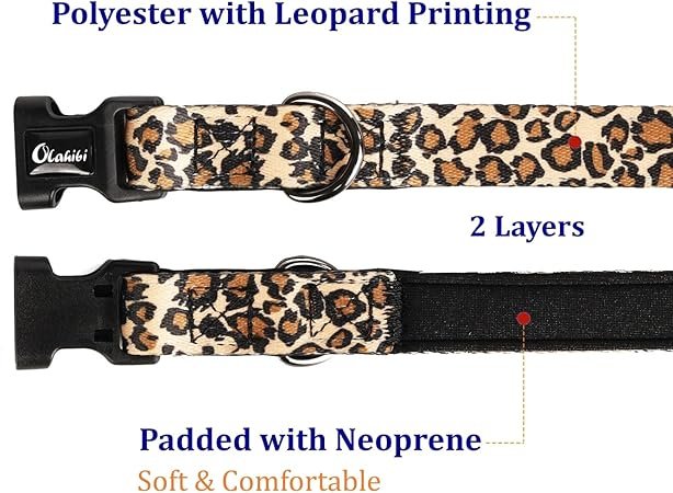 Leopard Pattern Dog Collar(M, Leopard) 002