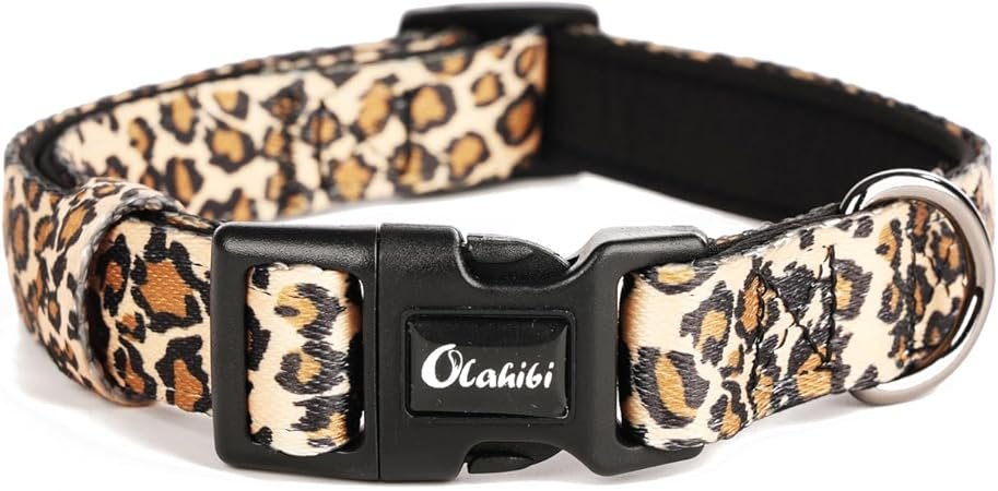 Leopard Pattern Dog Collar(M, Leopard)