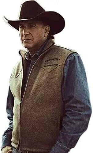 Men's Yellowstone Brown Wool Vest I John Dutton Brown Jacket I Kevin Costner Bown Vest Jacket