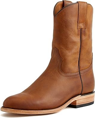 Rhodes Footwear Men’s Leather Roper Boots, Round Toe & Low Heel, Casual Work Shoe