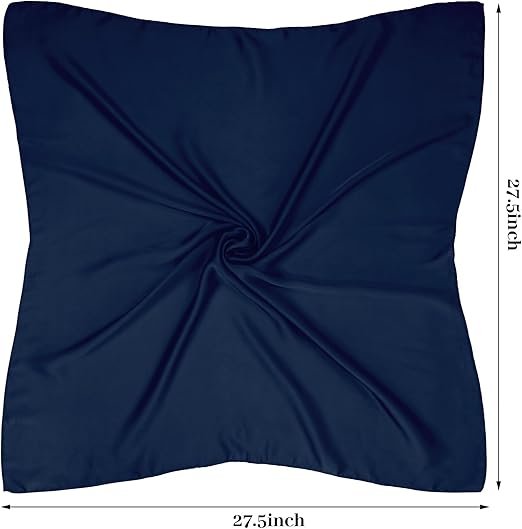 Satin Scarf Square Scarf Neck Hair Scarf Handkerchief Bandanas for Women Men Girls Boys Costume Accessory 27.5 inch 001