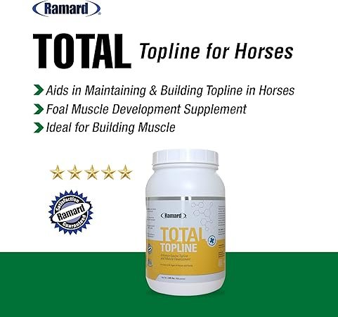 Total Topline Powder Horse Supplements - Build and Maintain Muscle Tissue During Recovery for Foals and Horses - Protein & Amino Energy Horse Supplement - 2lb Tub 001
