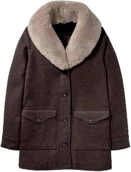 Womens’s Kelly Reilly Brown Yellowstone Beth Dutton Woolen Coat