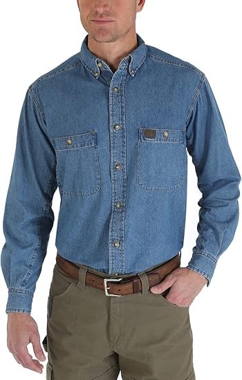 Wrangler Men’s Riggs Workwear Logger Twill Long Sleeve Work Shirt