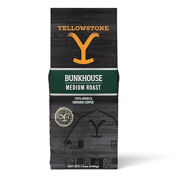 Yellowstone Bunkhouse Medium Roast Coffee,100% Arabica Ground Coffee, 12 oz.